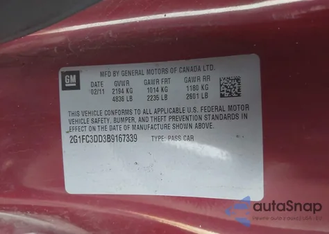 2011 Chevrolet Camaro 2Lt from USA, damaged, VIN 2G1FC3DD3B9167339